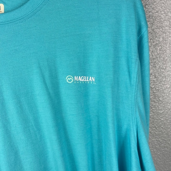 NWT Magellan WOMENS XL long Sleeve Boyfriend Fit Outdoors Top Shirt Blue Pull On - Picture 3 of 8
